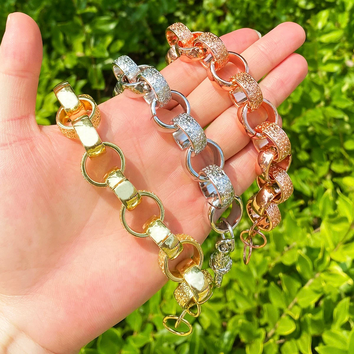 Filigree Chain | 20mm Rolo Link 24k Gold 925 Silver Belcher Clasp Hip Hop Chains