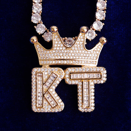 King Shit | Iced VVS Diamond CZ Baguette Crown Blinged Out Custom Made Pendant