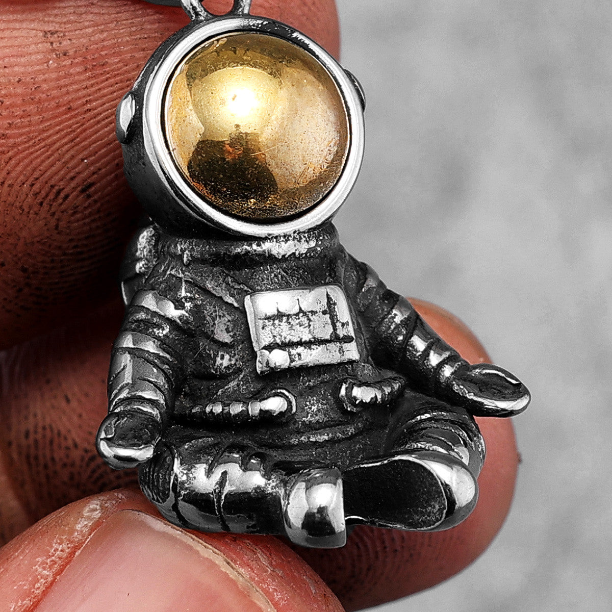 Spaceman | Meditating Astronaut 316L No Fade Stainless Steel Unique Hip Hop Pendant