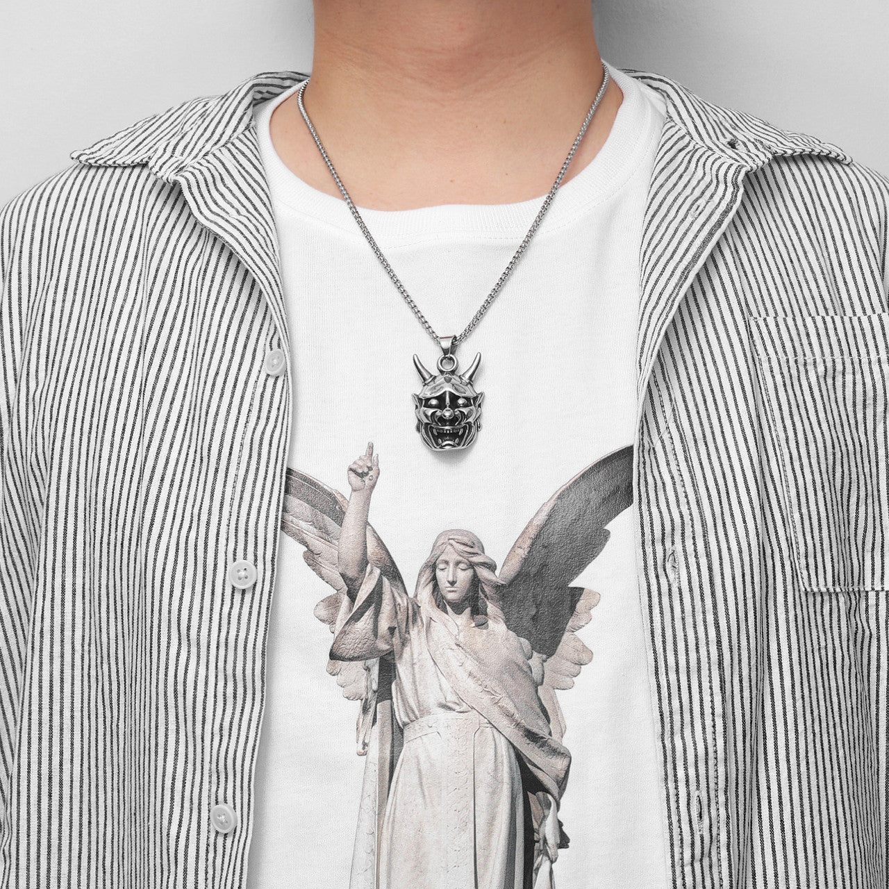 Japanese Yokai Prajna | 316L No Fade Stainless Steel Unique Street Wear Personality Pendant