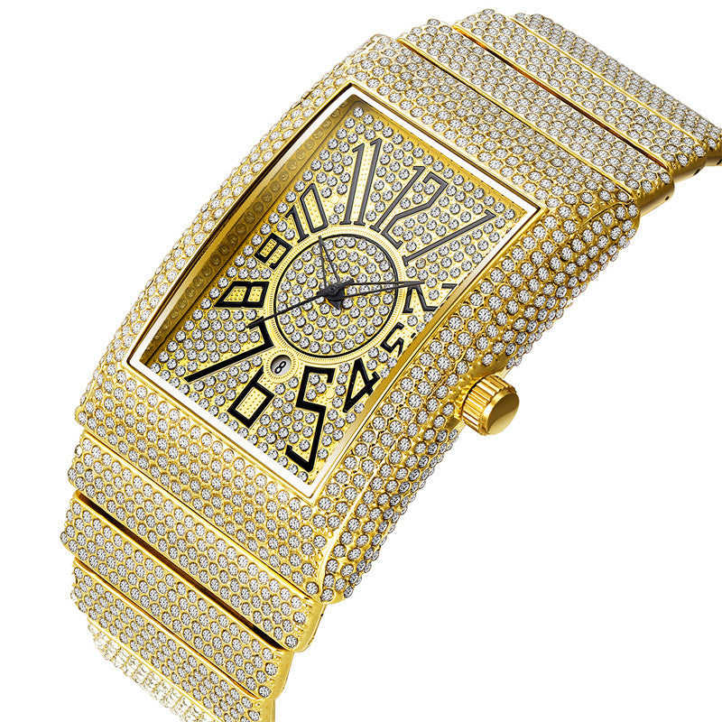 Time Is Now | Iced Blinged Out Square Bezel VVS Diamond CZ Hip Hip Watch