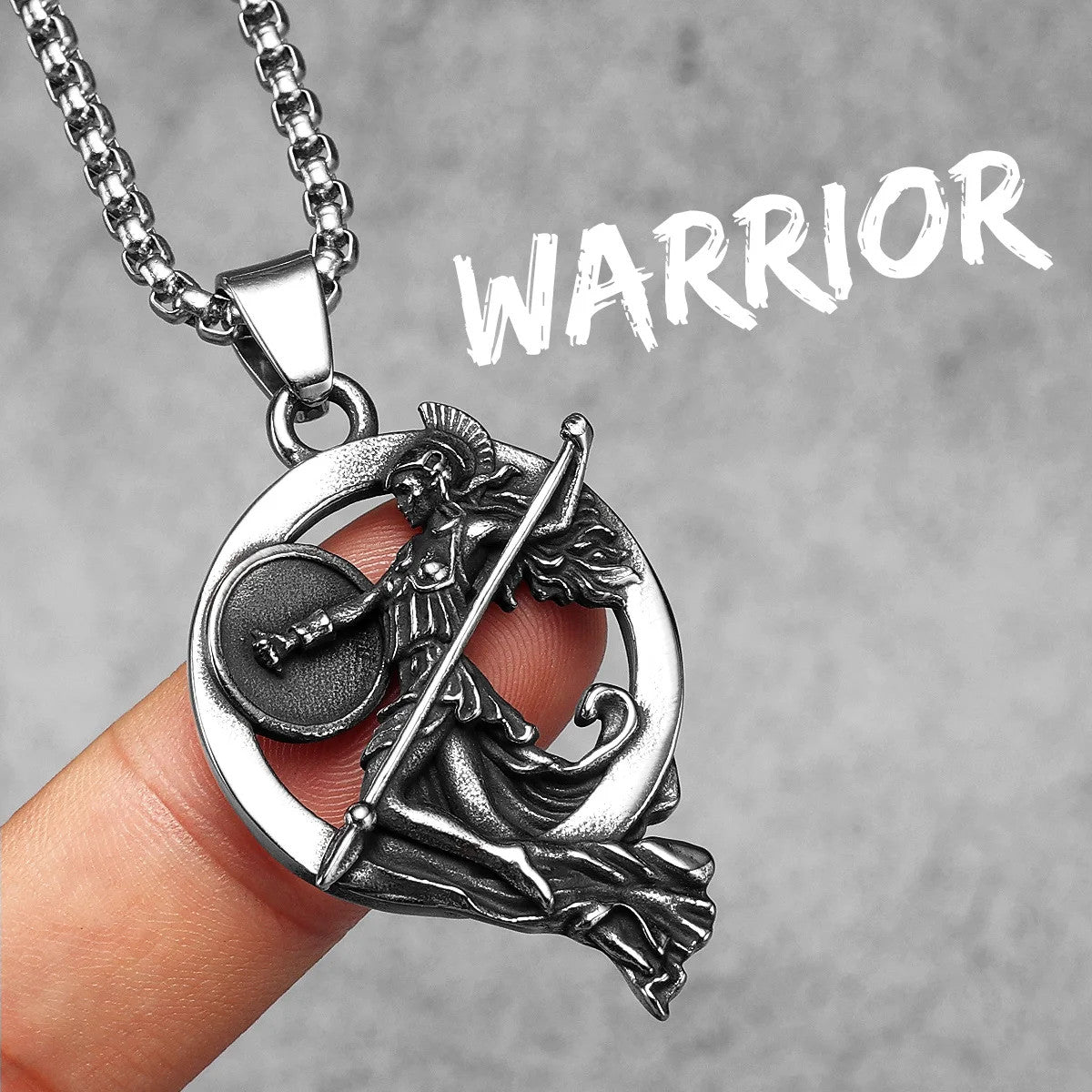 The Warrior | Men's No Fade Solid Stainless Steel Spartan Warrior Pendant