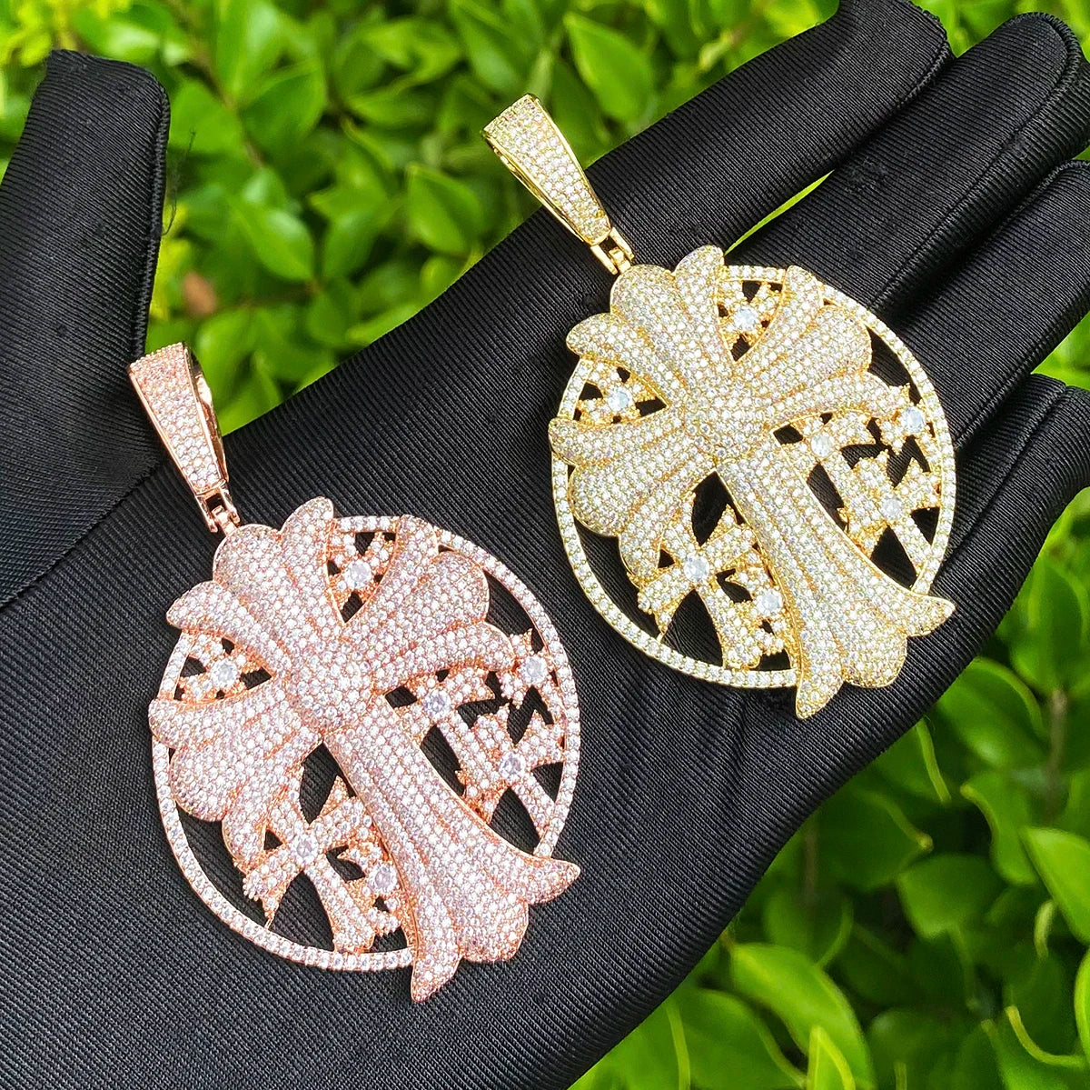 Take Up Your Cross | 24k Gold 925 Silver VVS Diamond CZ Spiritual Cross Hip Hop Pendant