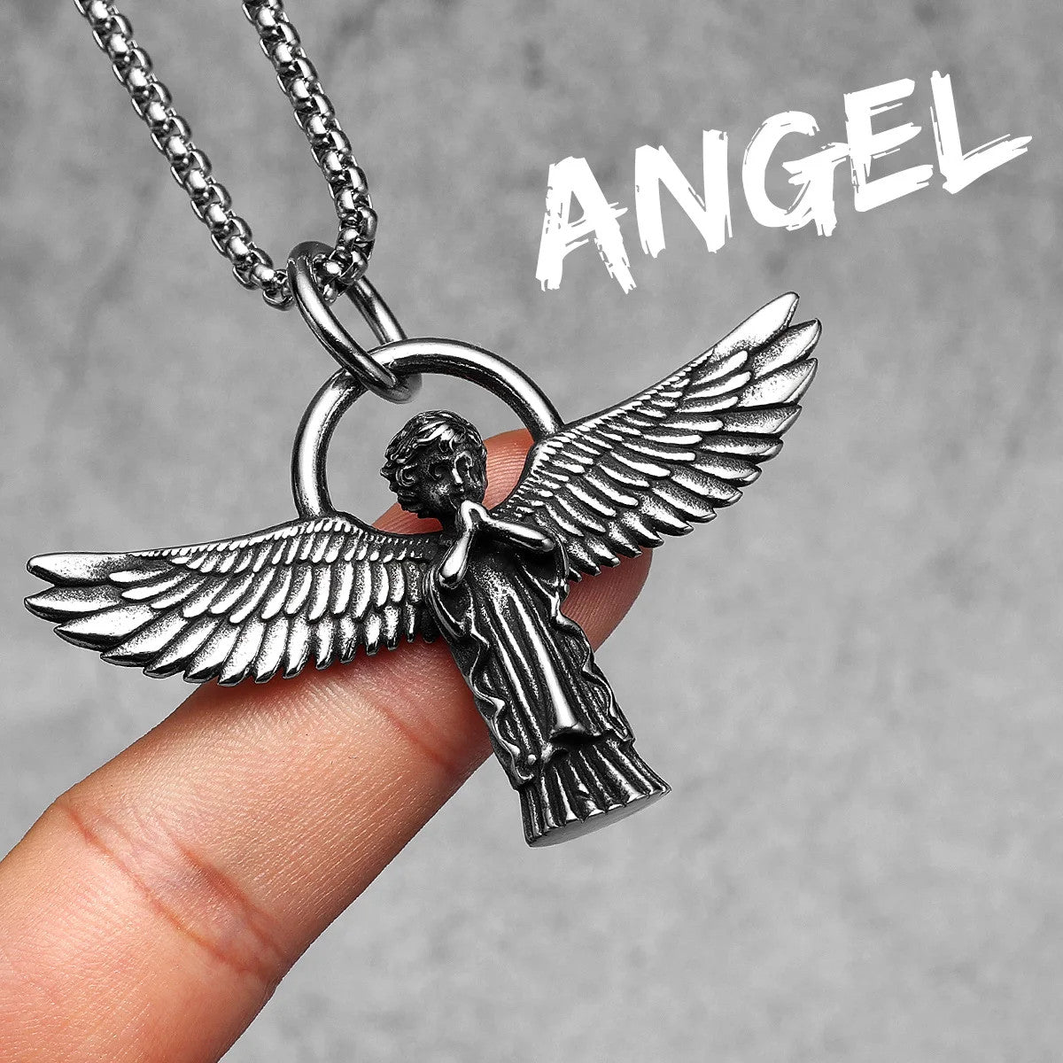 Angel Wing Collection | 316L No Fade Stainless Steel Prayer Angel Pendants