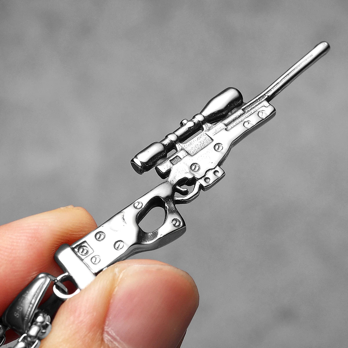 AWM | Solid Stainless Steel No Fade Hip Hop Rifle Gun Pendant