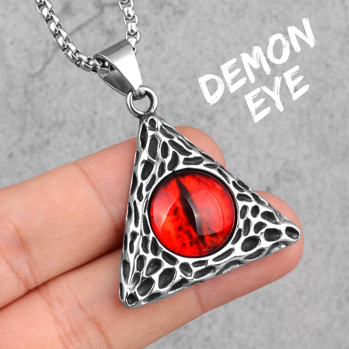 Demon Eye | Solid Stainless Steel Red Yellow Demon Eye Amulet Street Wear Pendant