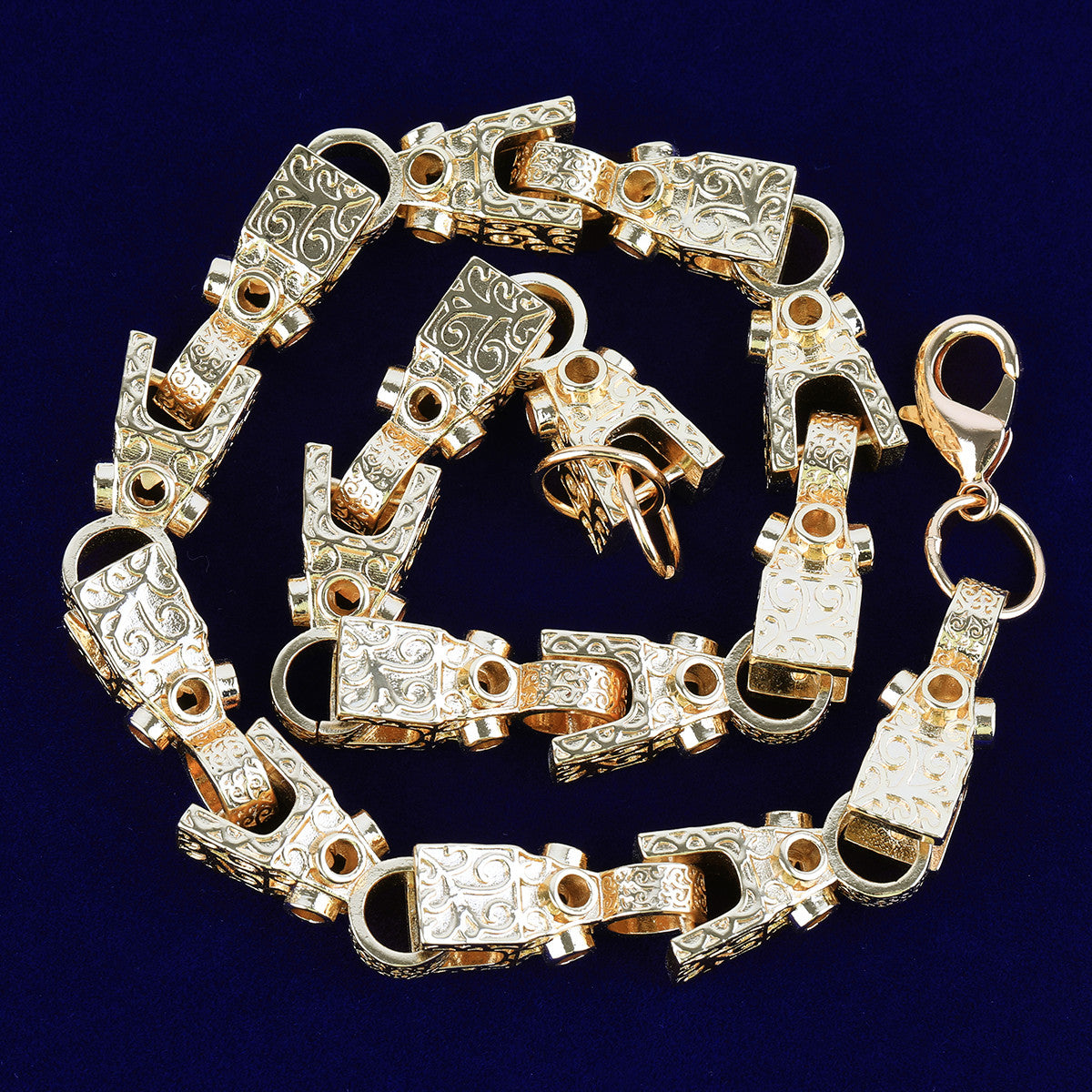 The Icon | Men's 3D Block Link Hip Hop Designer 24k 925 Silver Rose Gold Chain