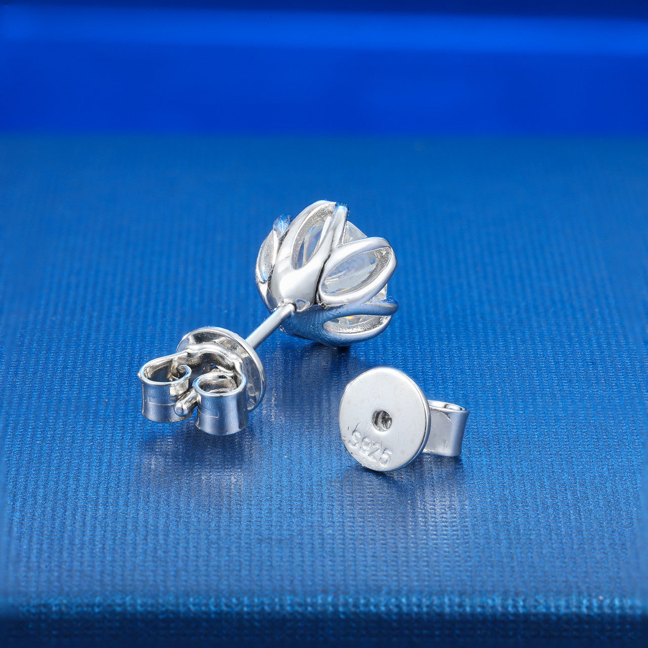 Iced Blinged Out 1/1.6/2ct D Color Moissanite Diamond S925 Sterling Silver 18k Stud Earrings