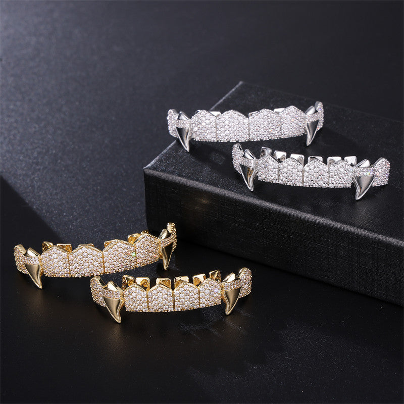 Vamp Life | 4 Prong Set Iced VVS Diamond CZ Blinged Out Hip Hop Fang Grillz Set
