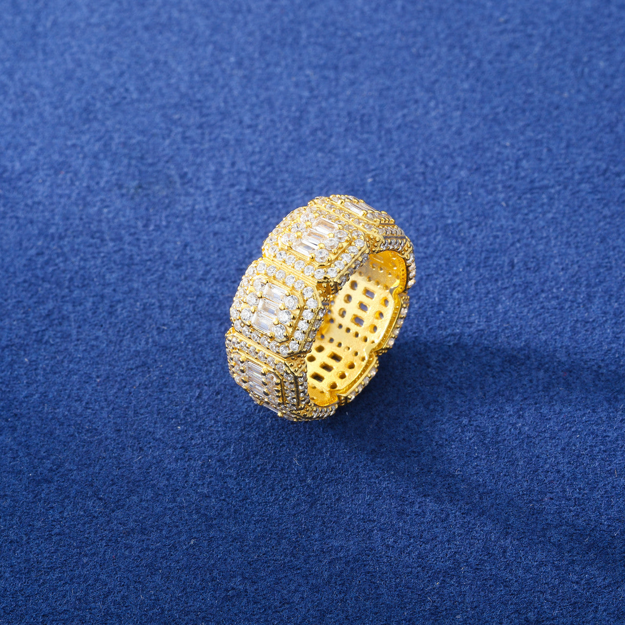 Shot Caller | Solid Silver 18k Gold Moissanite Diamond Luxury Hip Hop Mens Rings