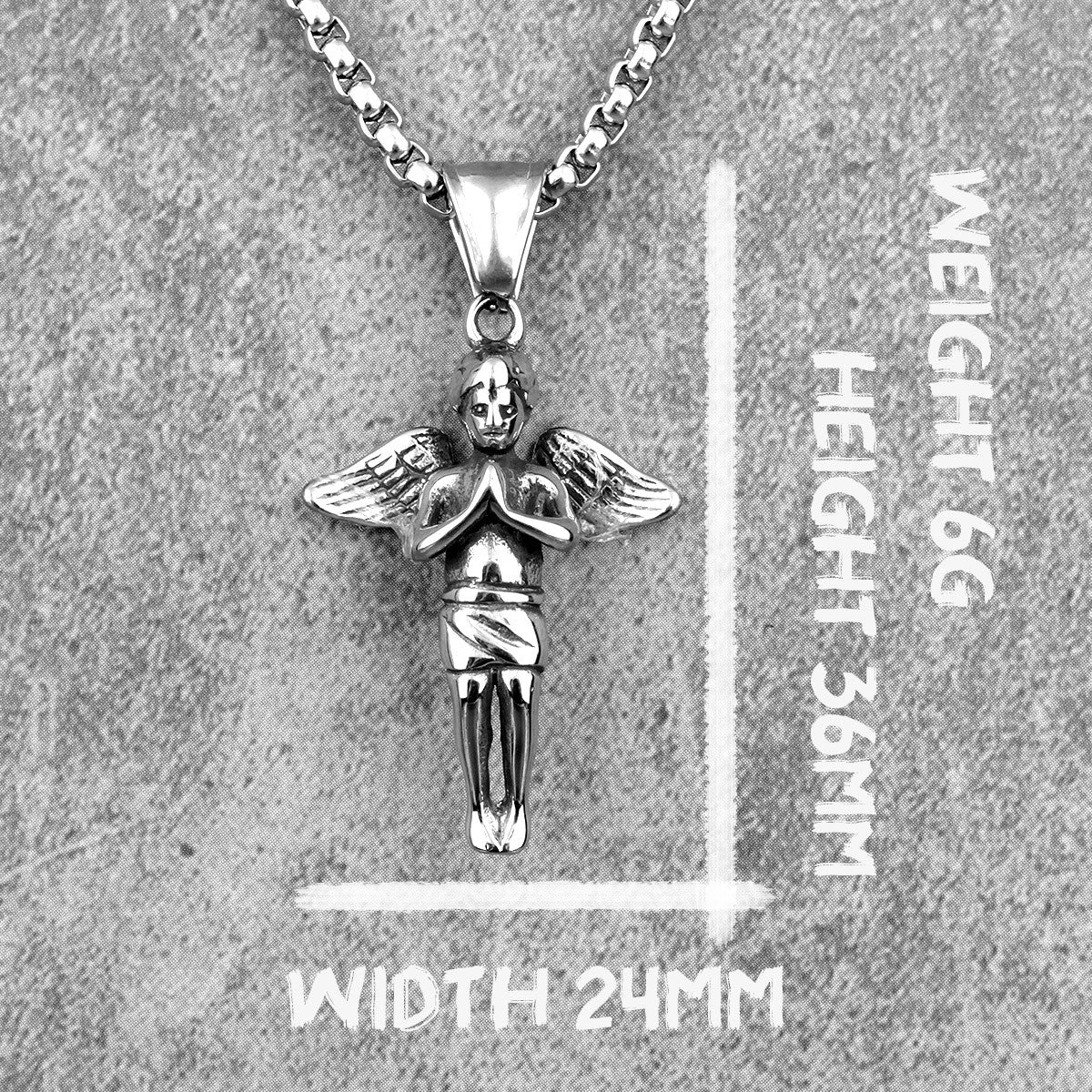 Angel Prayer Child | 316L No Fade Stainless Steel Praying Angel Spiritual Pendant