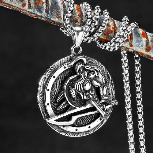 Berserker | 316L No Fade Stainless Steel Sword Viking Warrior God Pendant Chain Necklace