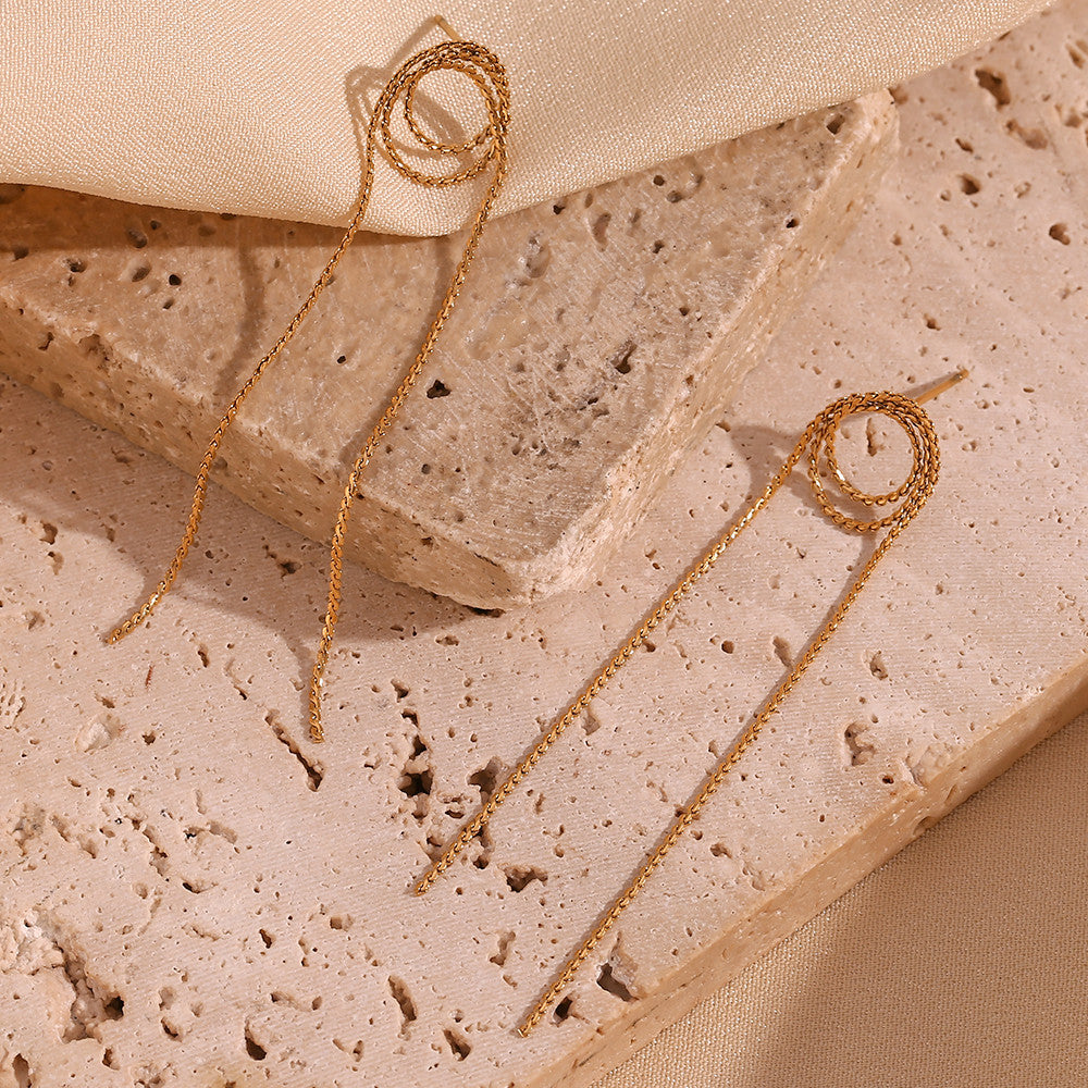 Tassel Drop | Woven 18k Gold Over Stainless Steel Long Elegant Earrings