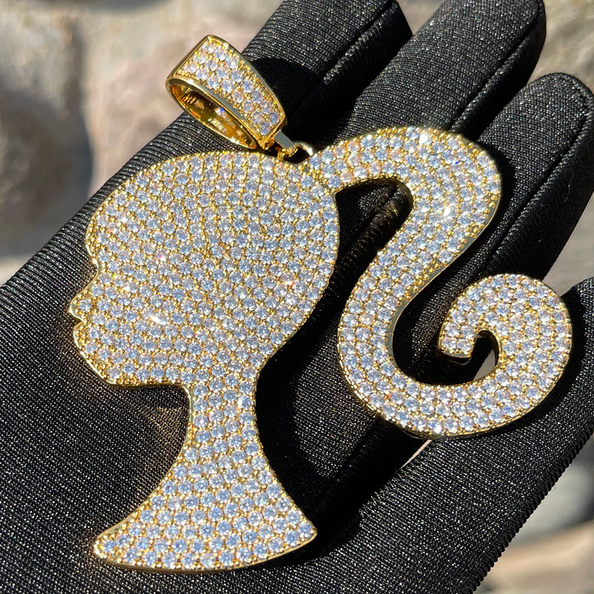 The Baddie | Ponytail Baby Doll VVS Diamond CZ Iced Blinged Out Necklace