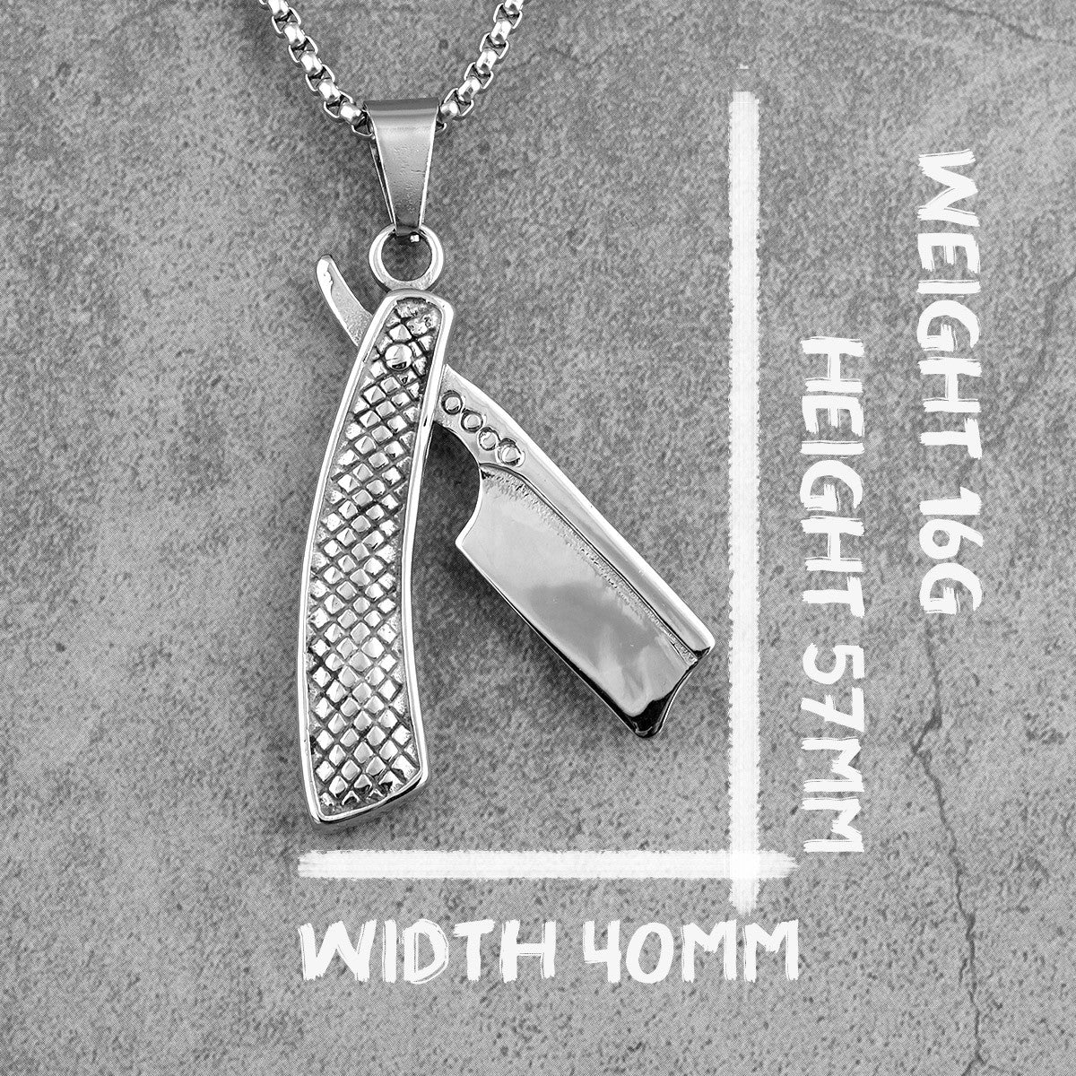 Razor | 316L No Fade Stainless Steel Barber Haircut Razor Hip Hop Pendant