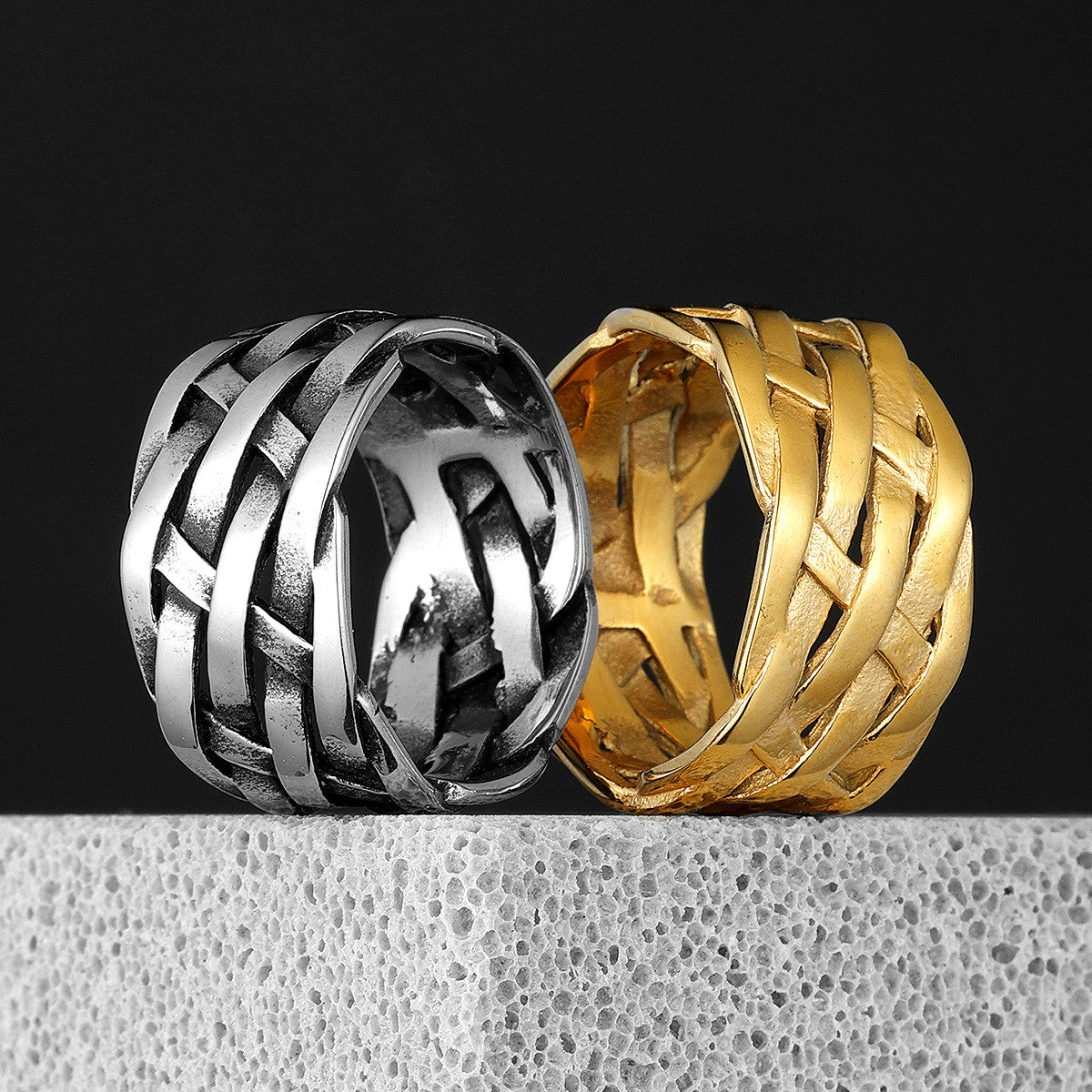 Interwoven Collection | 316L No Fade Stainless Steel Weaving Hollow Luxury Rings