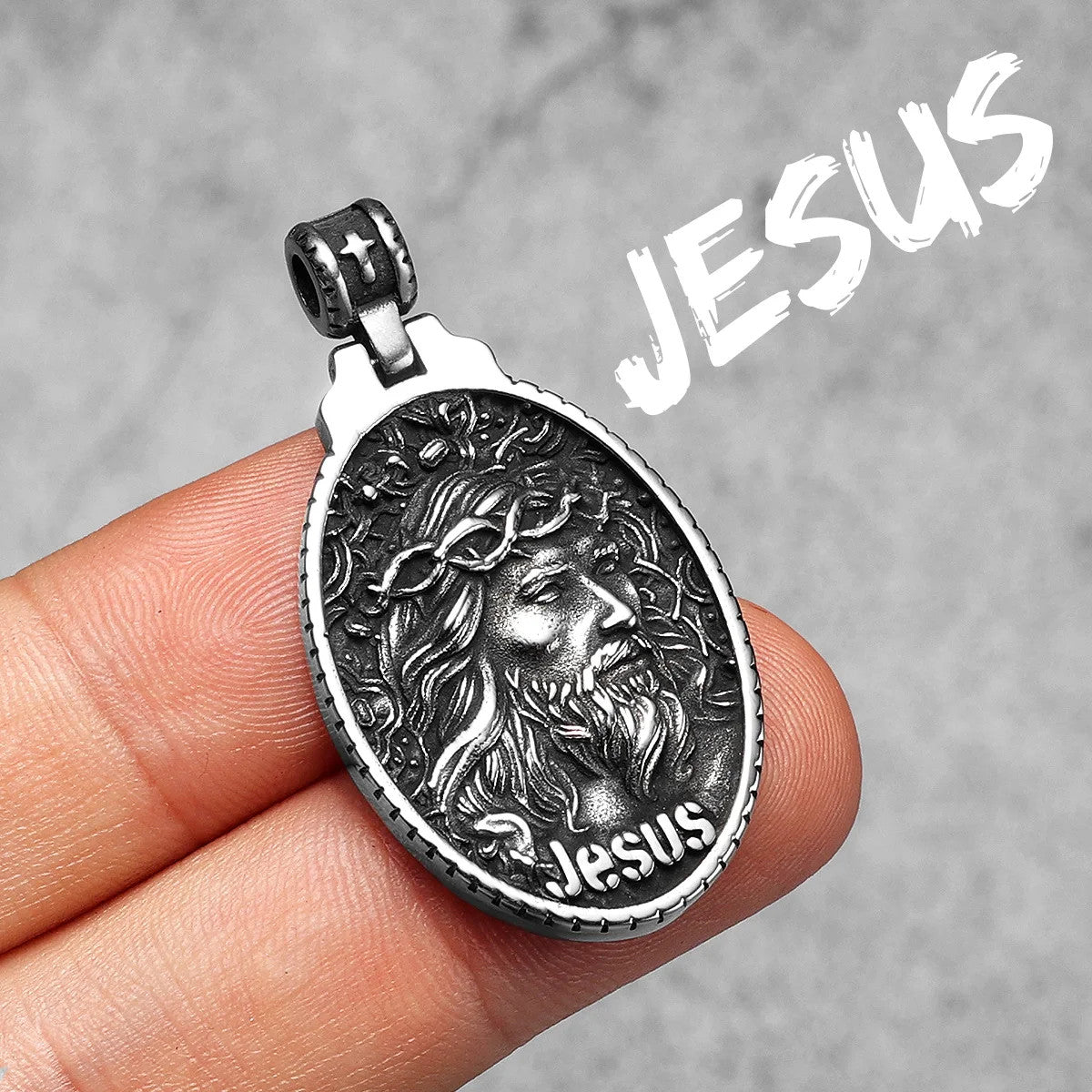 Christian Jesus Collection | 316L No Fade Jesus Heart Cross Amulet Pendants