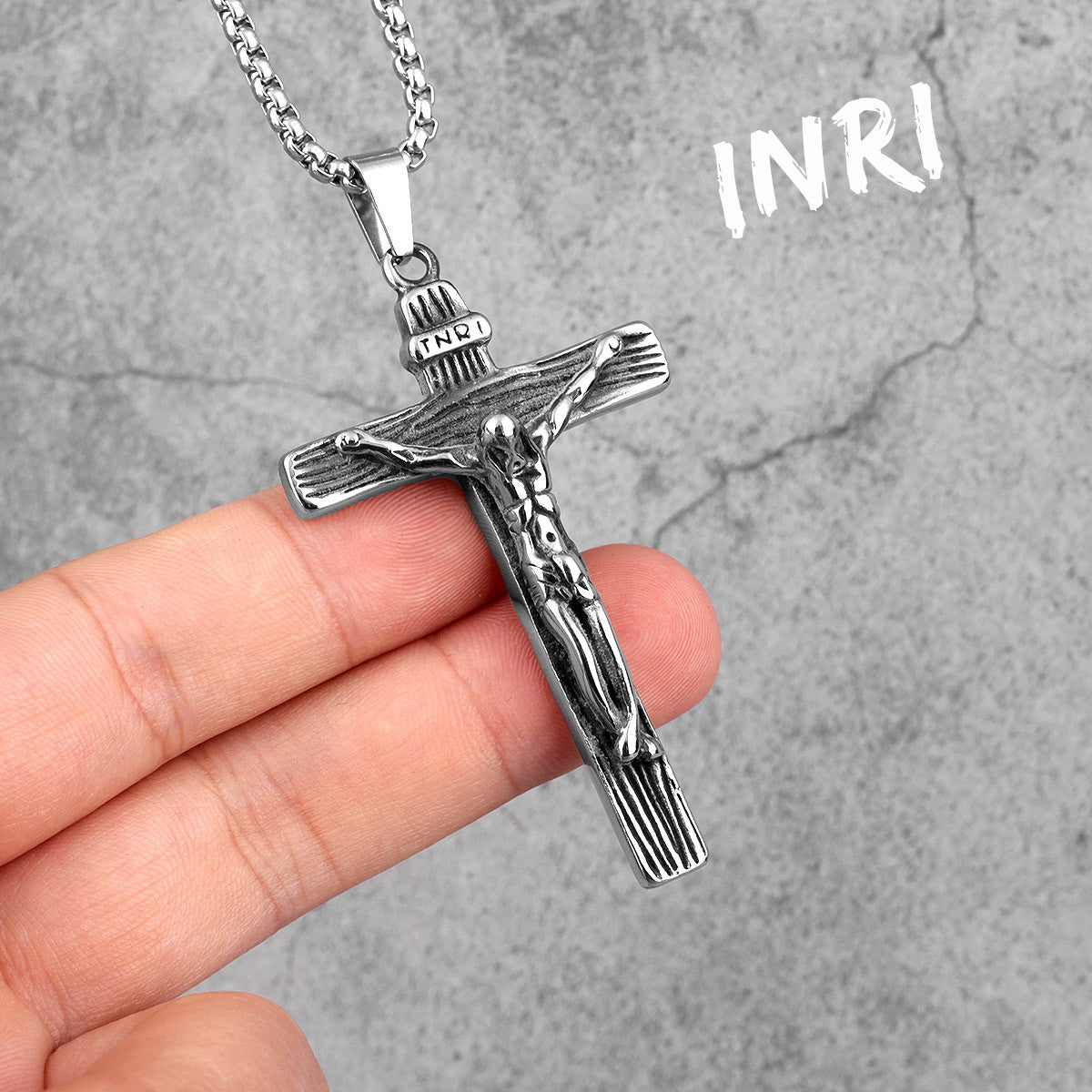 The Cross | Christian Catholic No Fade Classic Stainless Steel Cross INRI Pendant