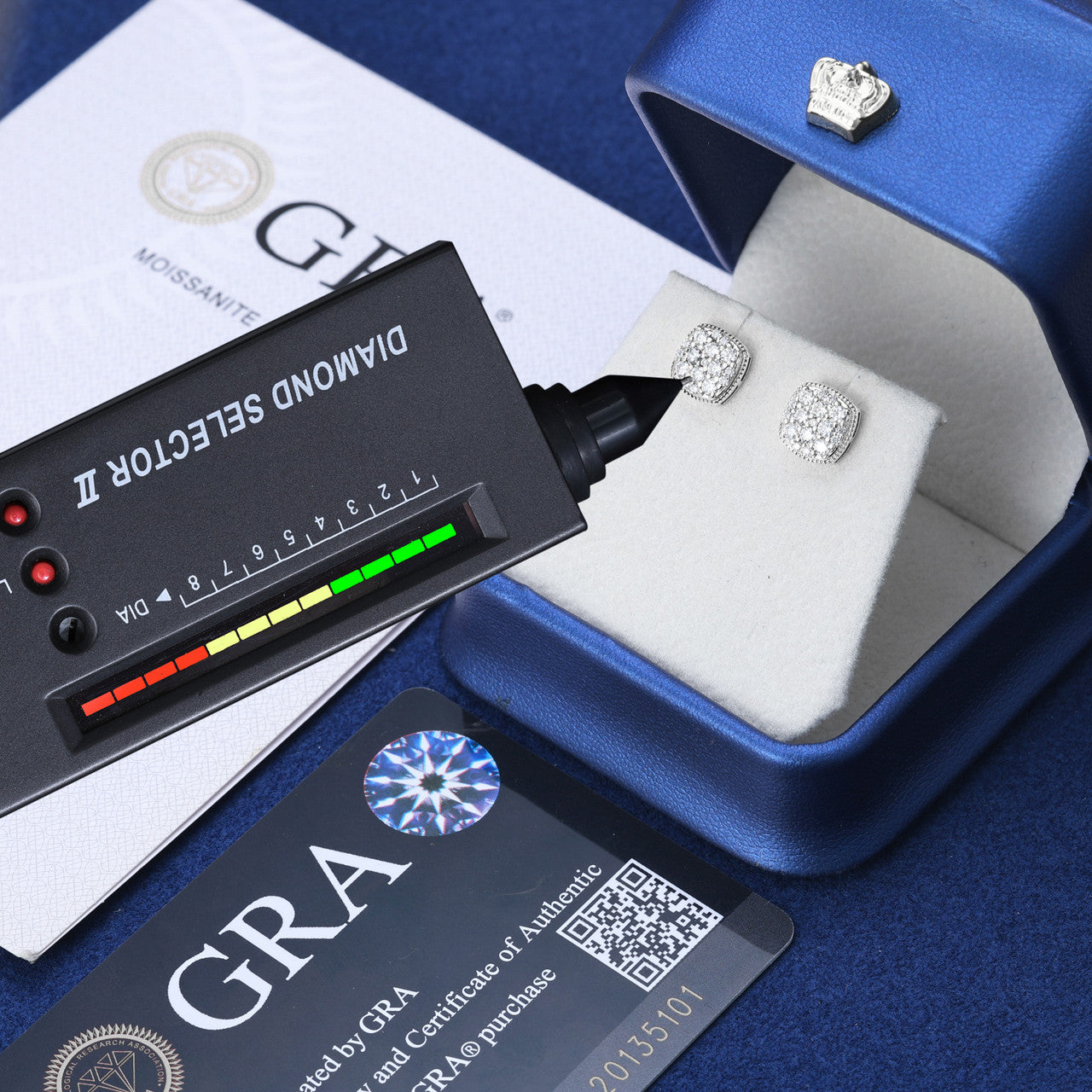 10K Real White Gold Moissanite Diamond Screw Back Stud Hip Hop Earrings