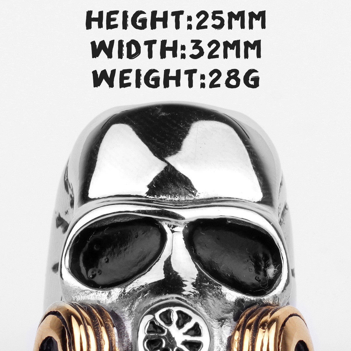 Toxic Free | 316L No Fade Stainless Steel No Toxicity Gas Mask Hip Hop Skull Pendant