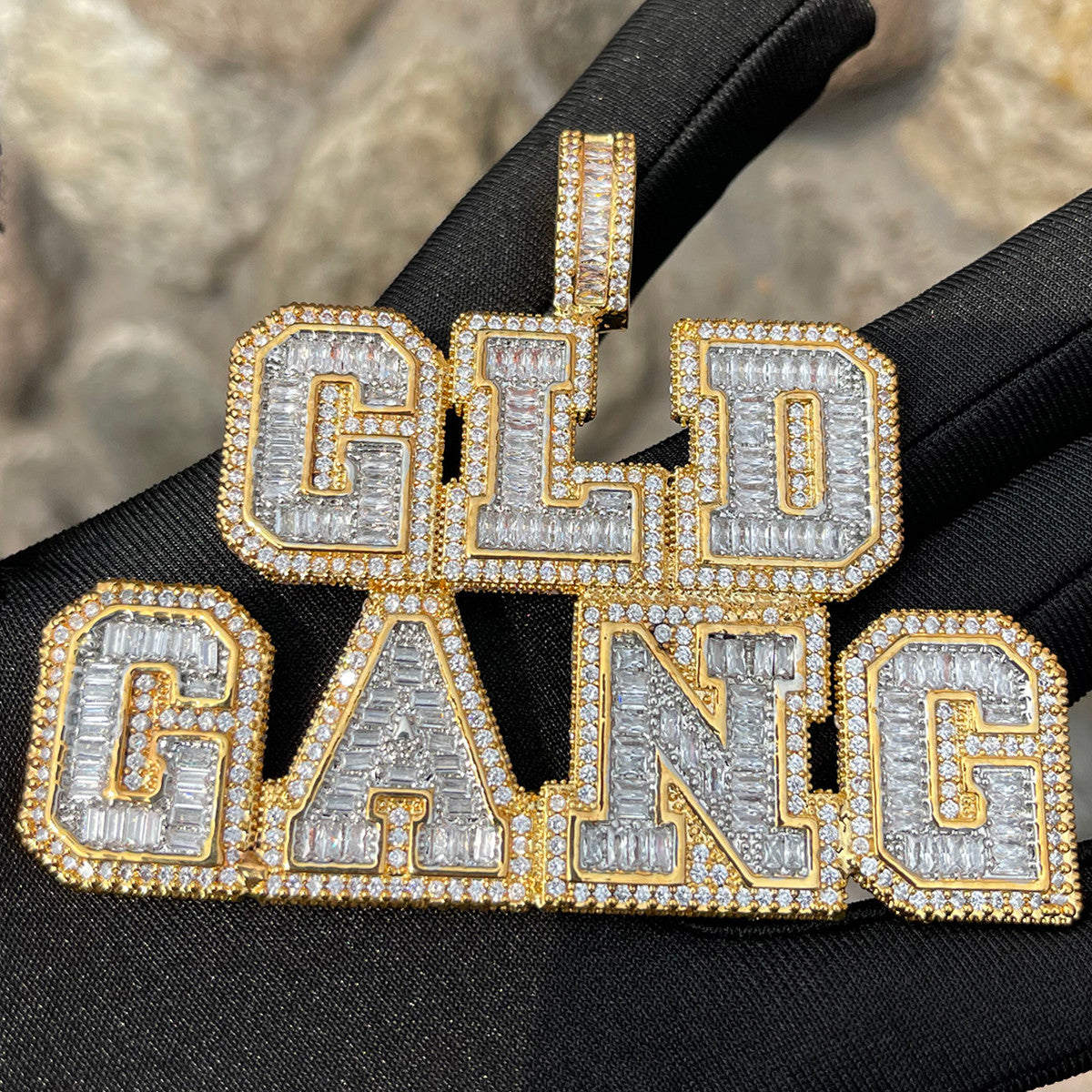 The Ice Breaker | Iced VVS Diamond CZ Baguette Blinged Out Nameplate Pendant