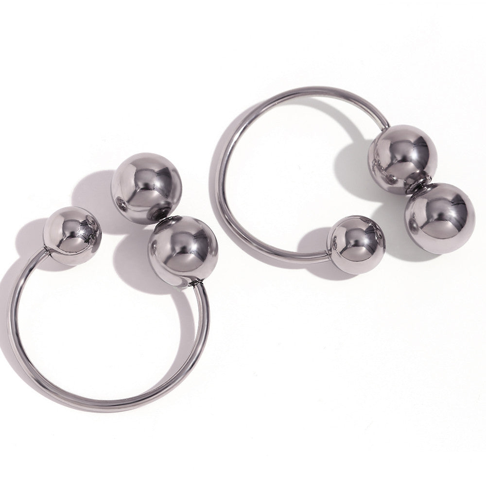 Ladies 18k Gold Silver Waterproof Stainless Steel Round Hoop Bling Earrings