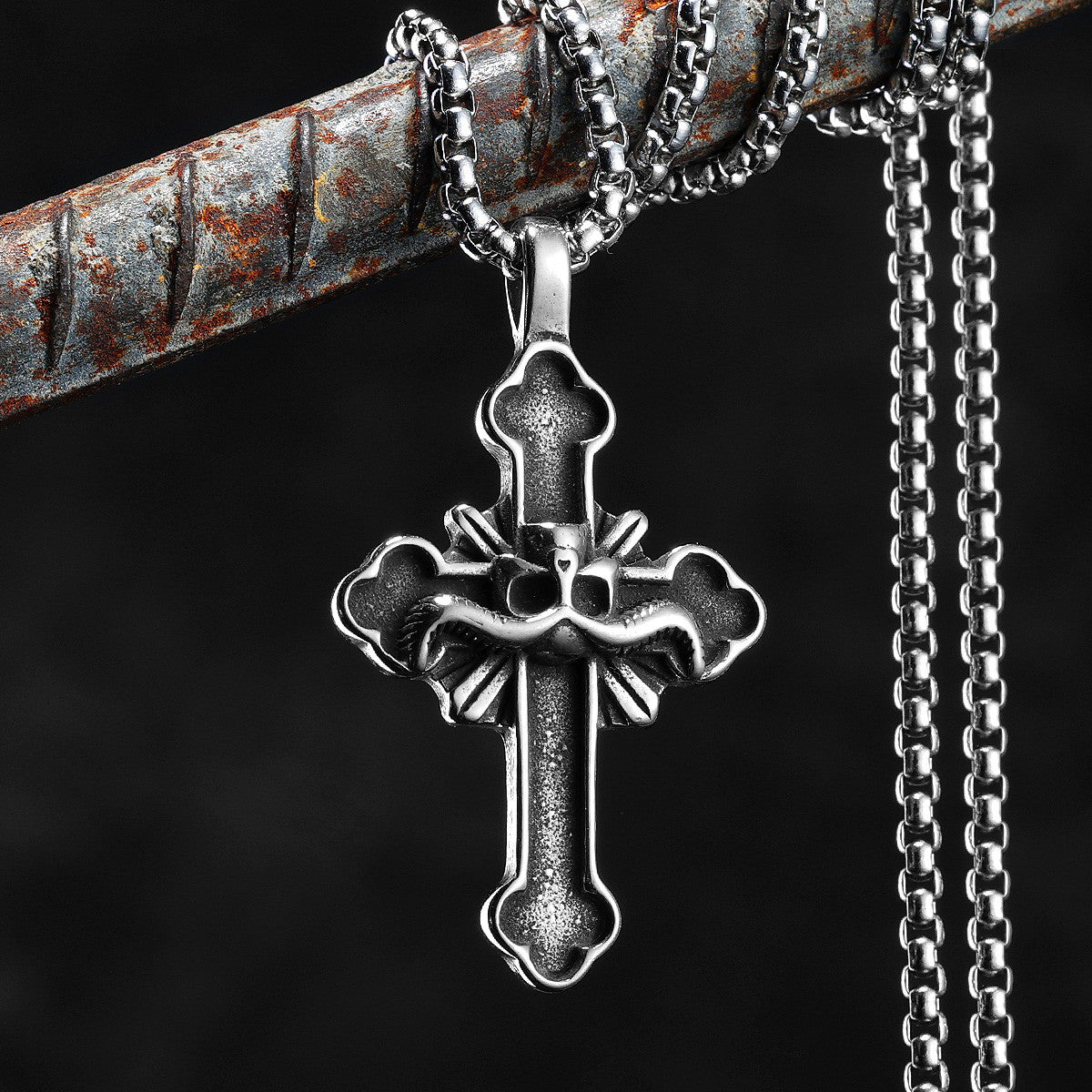 Satan Cross | Men's No Fade Stainless Steel Evil Minion Lucifer Cross Pendant