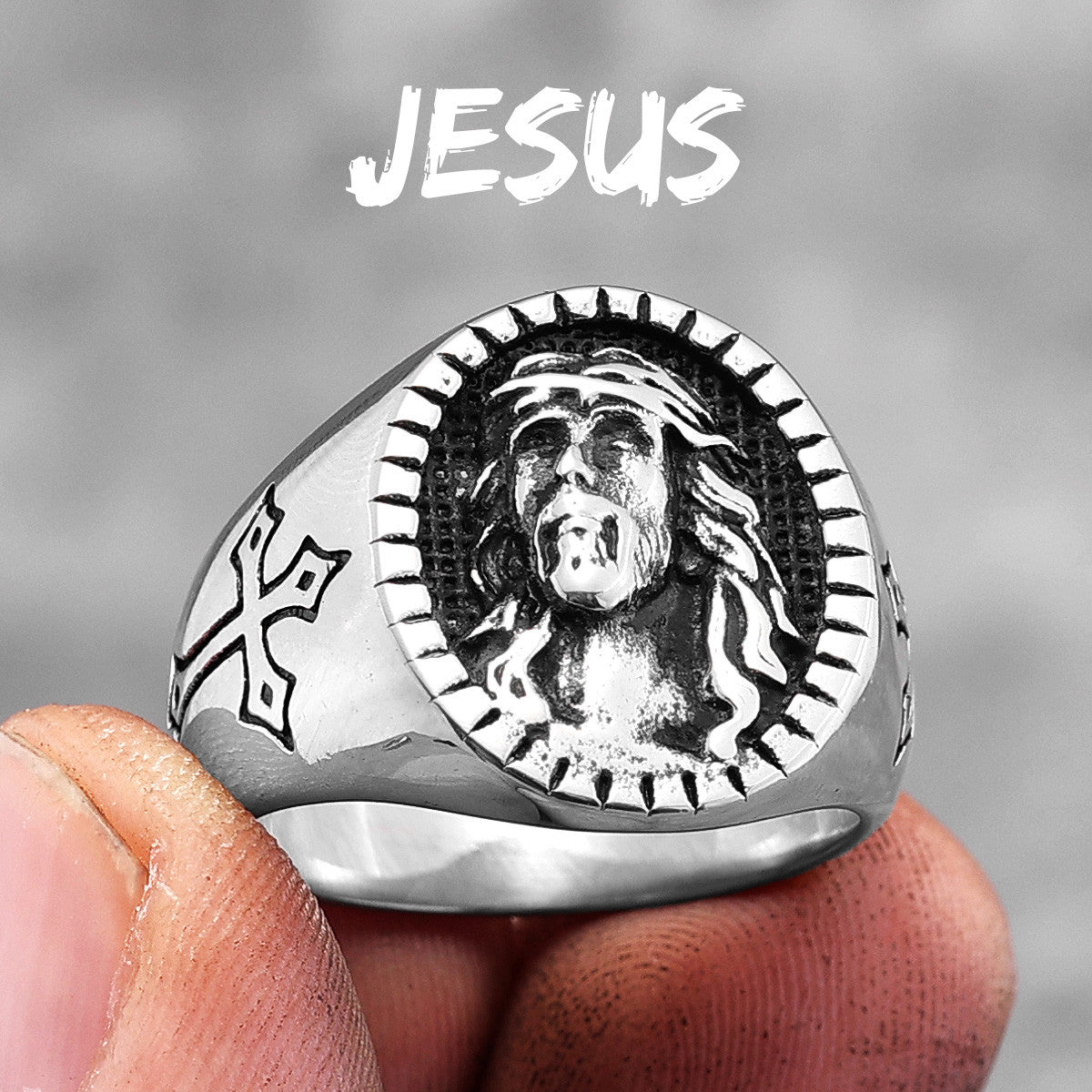 The Holy One | 14k Gold Accent God Jesus Face Spiritual Street Wear Rings