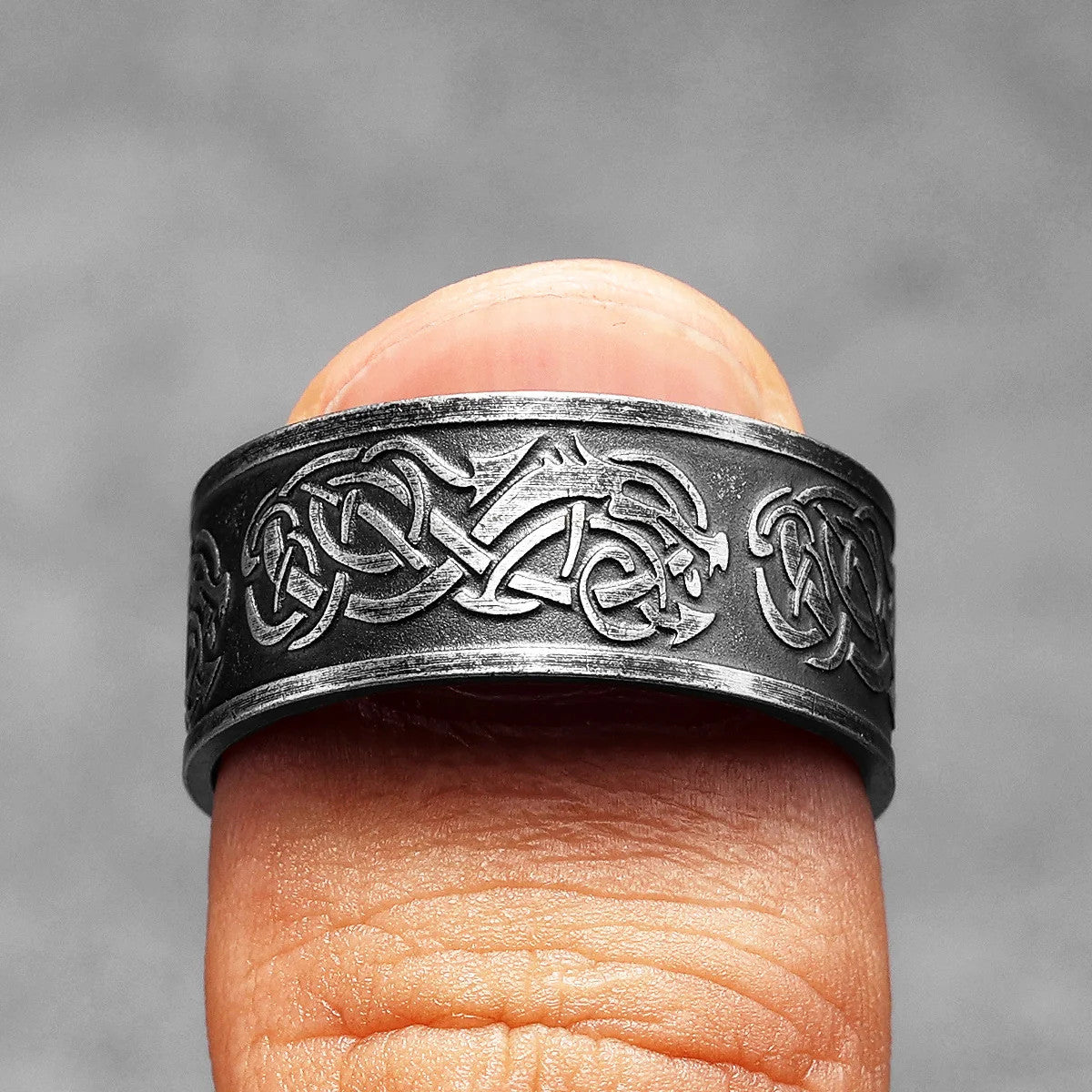 Retro Dragon | Men's 316L No Fade Stainless Steel Street Wear Thick Band Ring