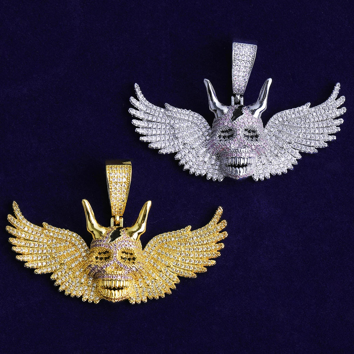 Demon Wings | VVS Diamond CZ 5AA+ Winged Demons Iced Blinged Out Pendants