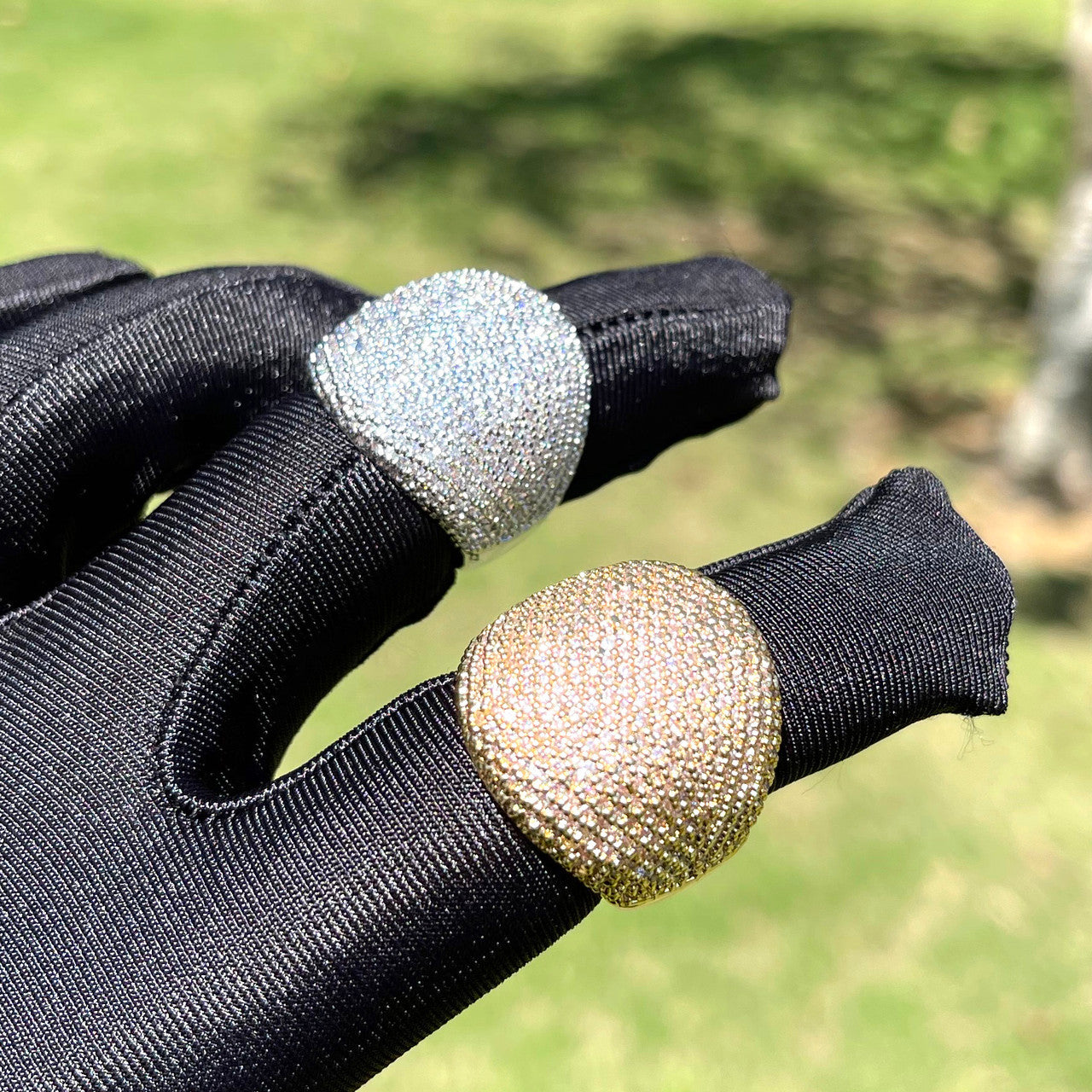 The IcedDome | VVS Diamond CZ Iced Dome 4 Prong Set Blinged Out Rings