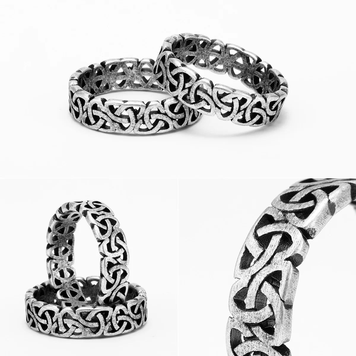 Cycle of Existence | 316L Solid Stainless Steel Hollow Celtic Knot Street Wear Rings