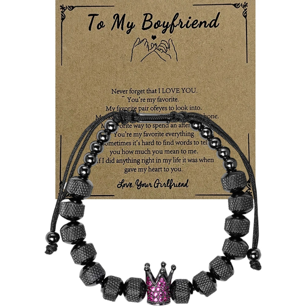 Blessings | VVS Diamond CZ 8MM Kings Crown Iced Blessings Gift Card Message Bracelet