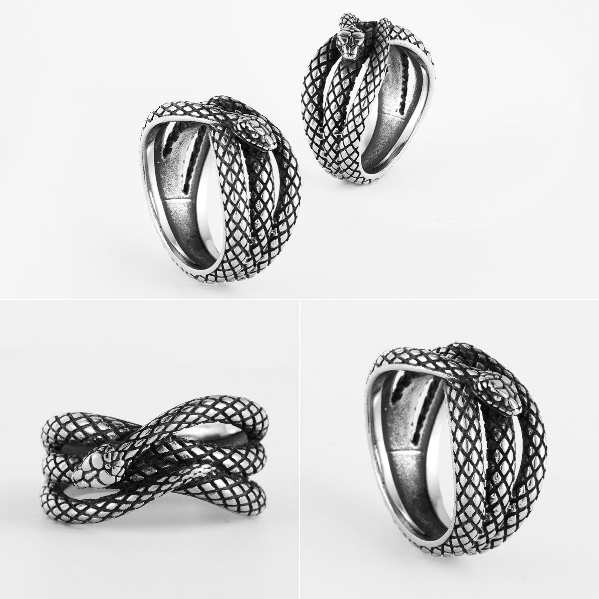 Snake Collection | Solid Stainless Steel Men's Unique Creative Personality Serpent Rings