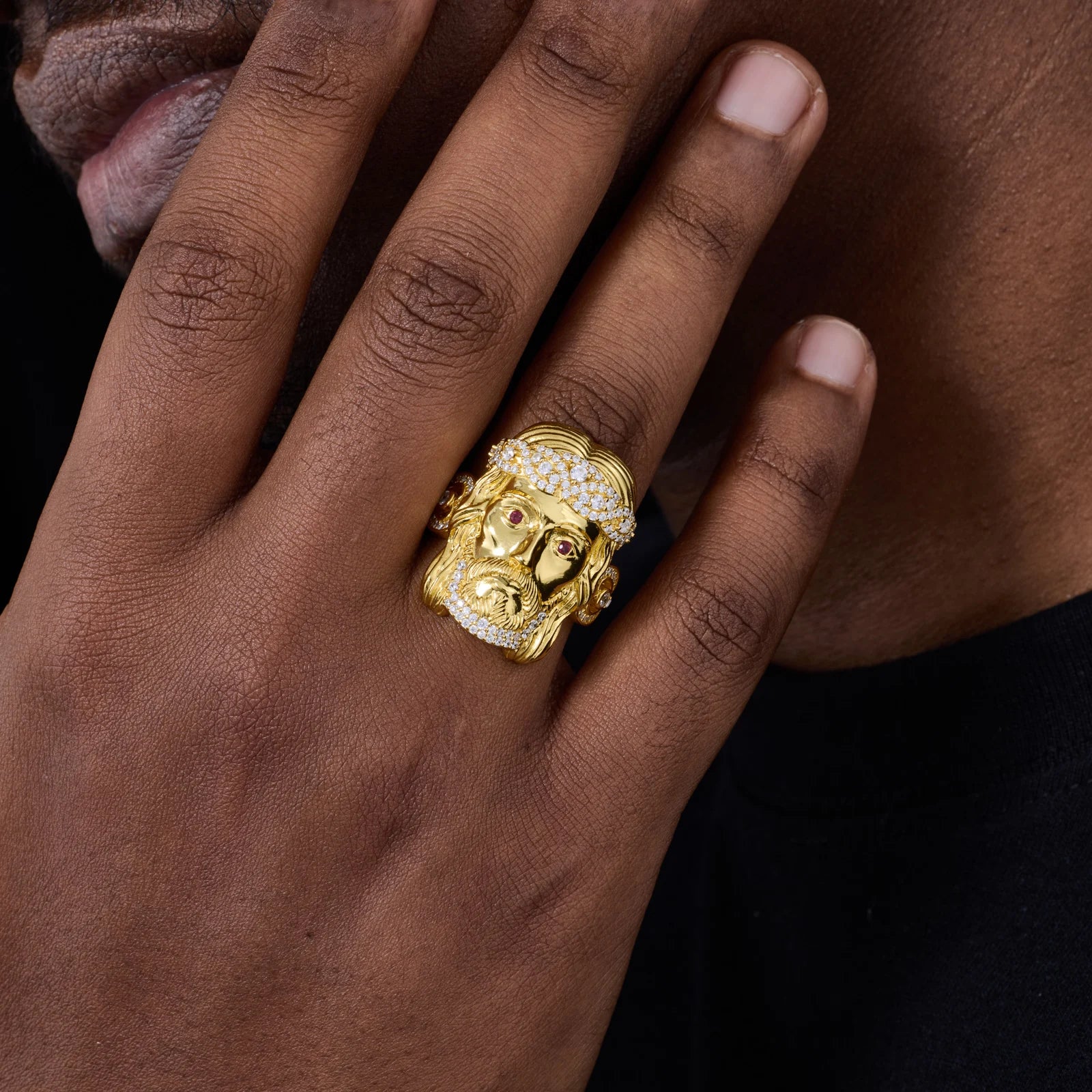 The Messiah | Solid 925 Silver VVS Moissanite Diamond Hip Hop Jesus Face Ring