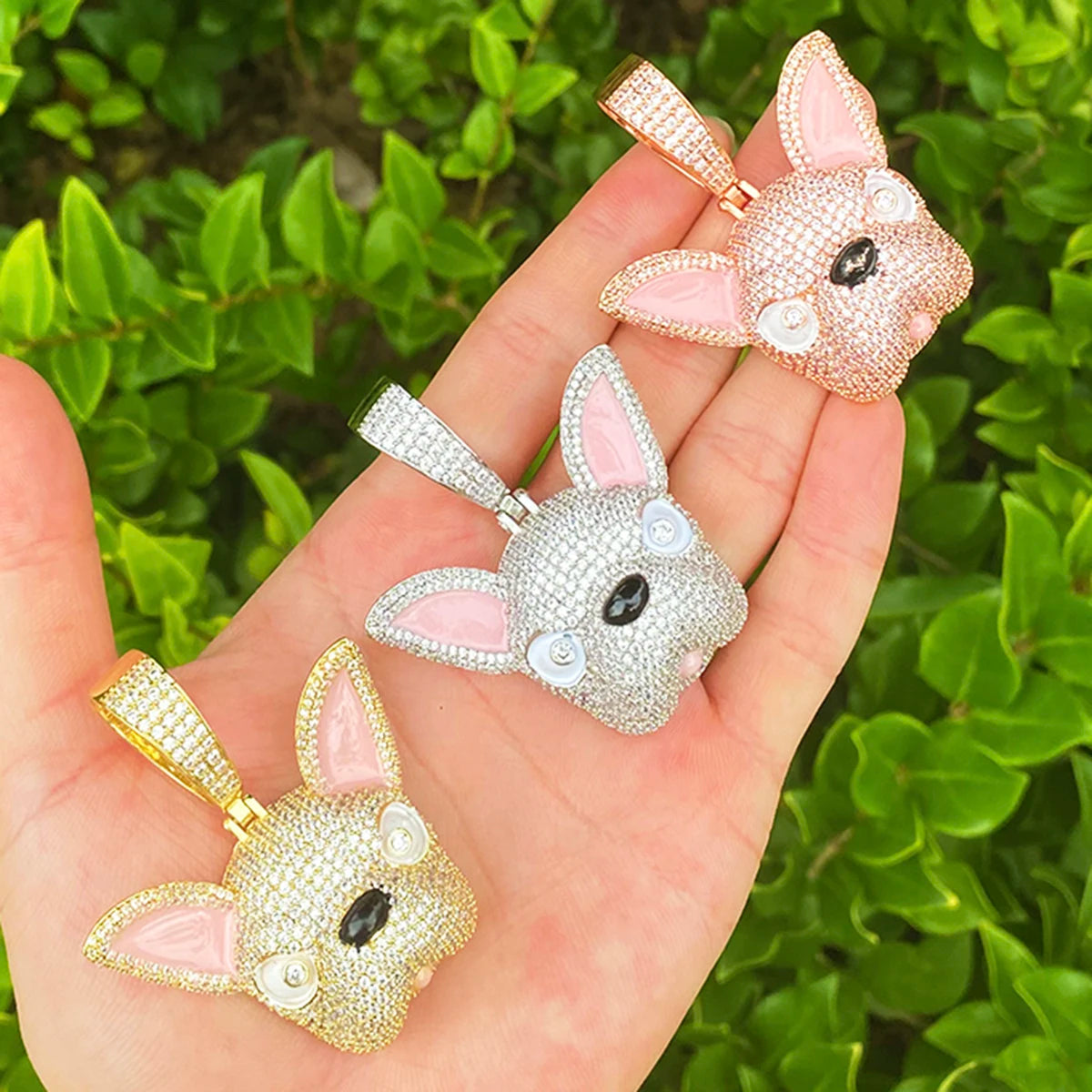 French Bull Dog | VVS Diamond CZ Frenchie Dog Iced Blinged Out Pendant Necklace