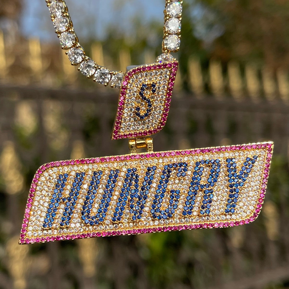 Money Hungry | 24k Gold 925 Silver Iced Blinged Out Hip Hop Pendant Chain