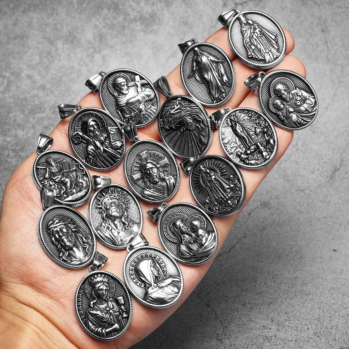 The Christ Collection | Christian Jesus Heart Solid Stainless Steel Spiritual Pendants