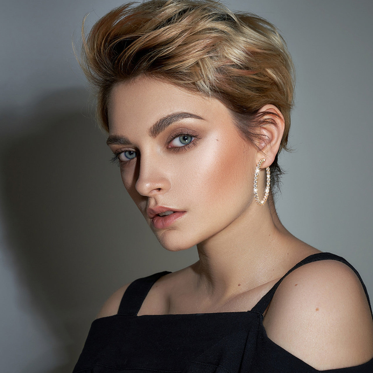 Boss Chick Queen 15.5ctw Genuine Lab Diamond 925 Silver Big Hoop Bling Earrings