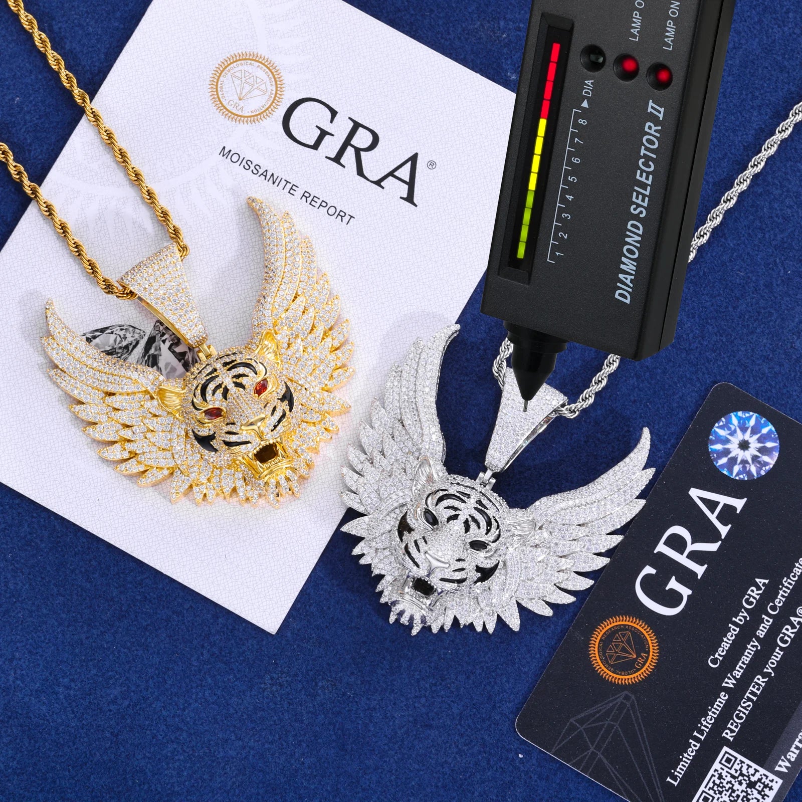 Show Your Stripes | Moissanite Diamond Iced Blinged Out Tiger Winged Hip Hop Pendant