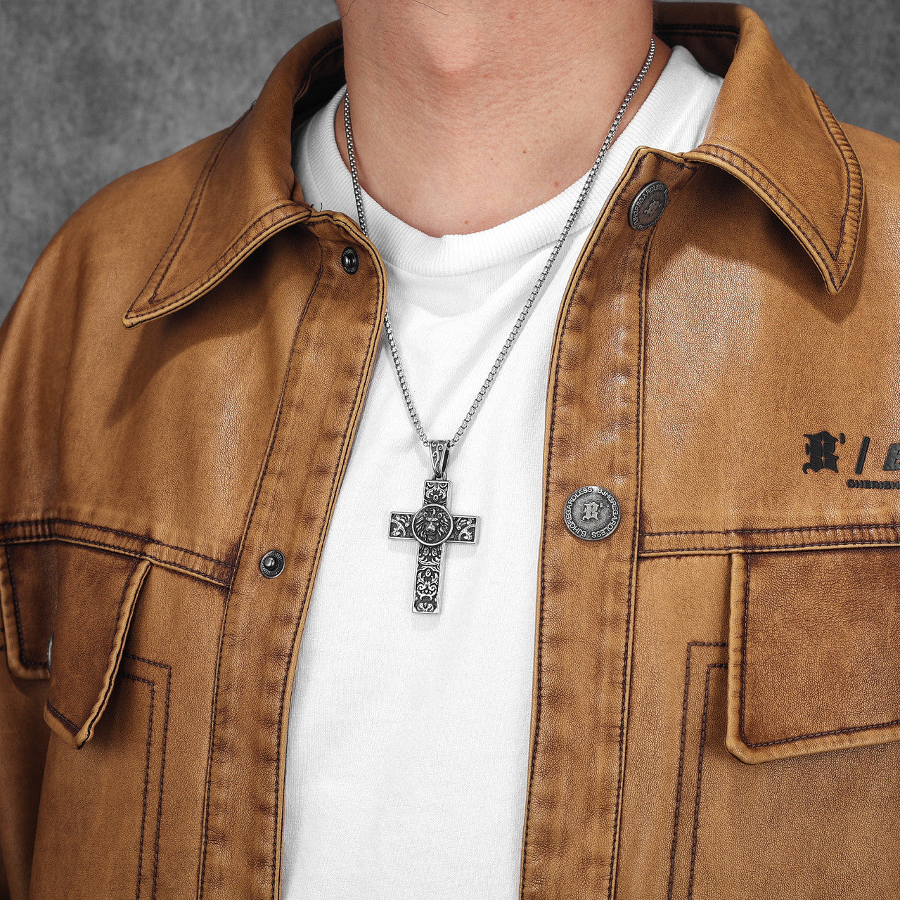 Lion Of Judah | 316L No Fade Stainless Steel Detailed Carving Cross Pendant