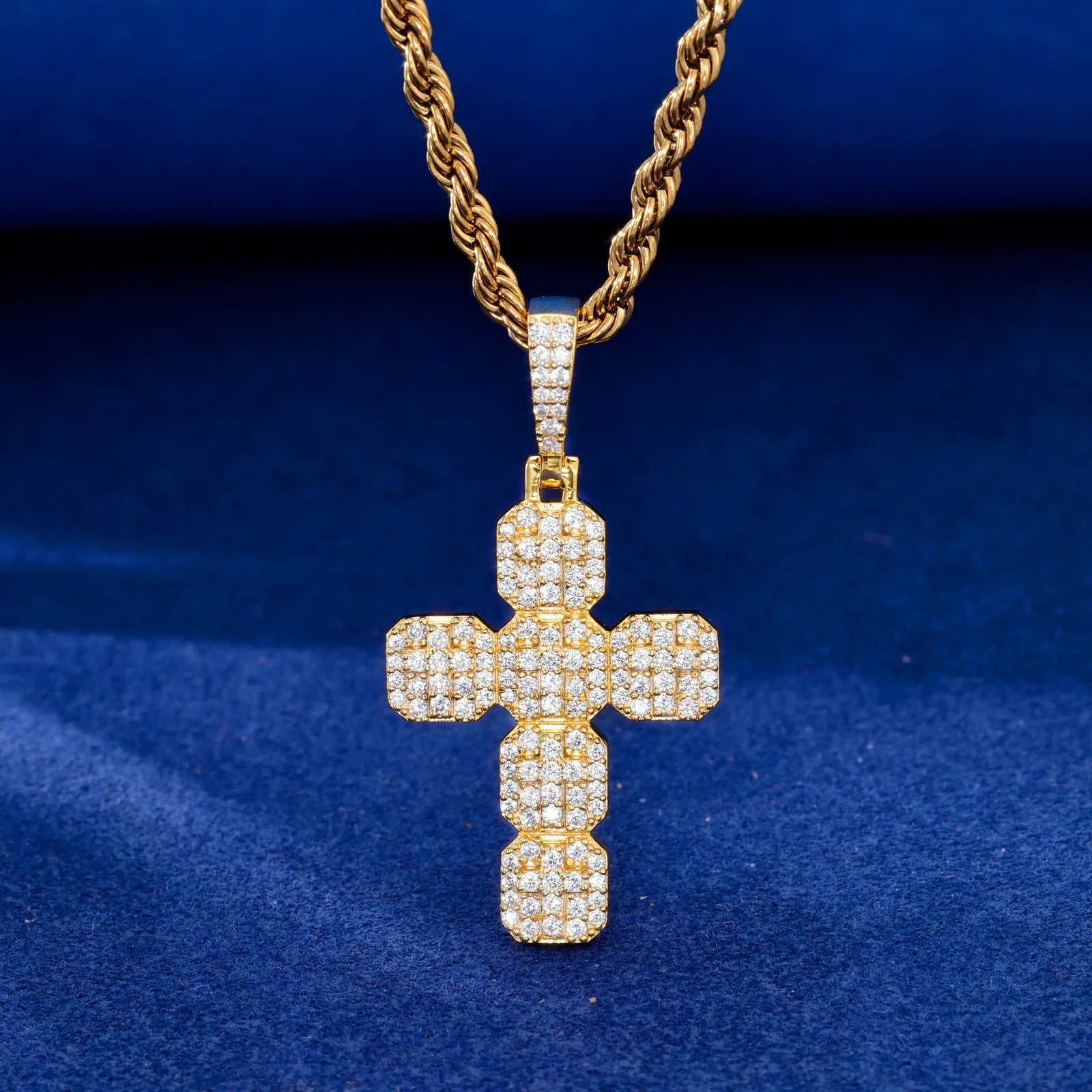The Octagon | Iced Blinged Out VVS1 Moissanite Diamond Hip Hop Cross Pendant