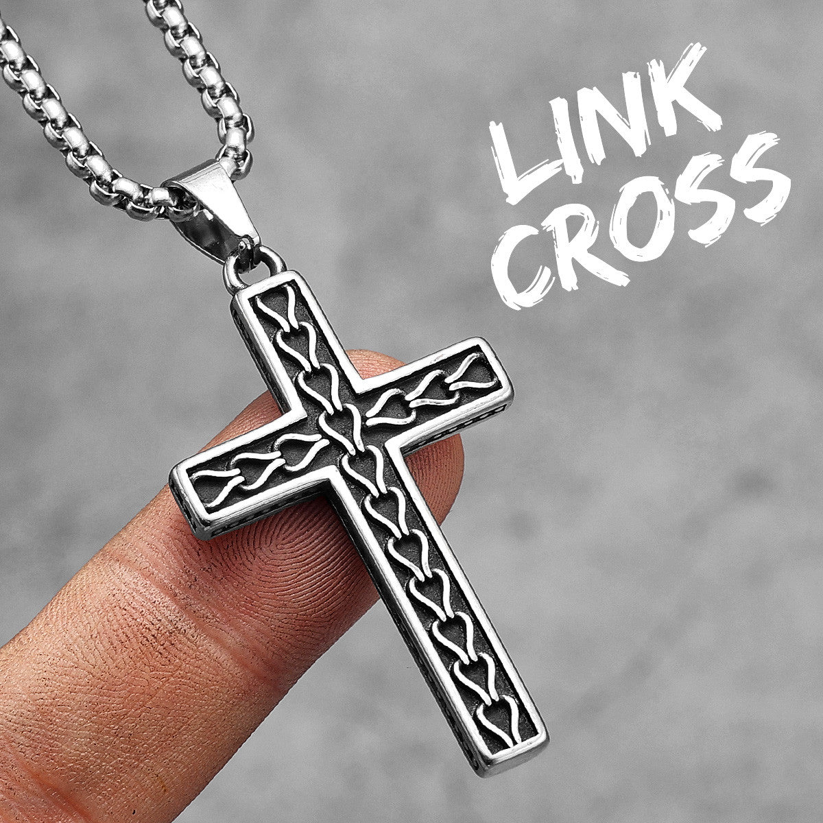 Link Cross | 316L No Fade Muticolor Stainless Steel Hip Hop Street Wear Cross Pendant