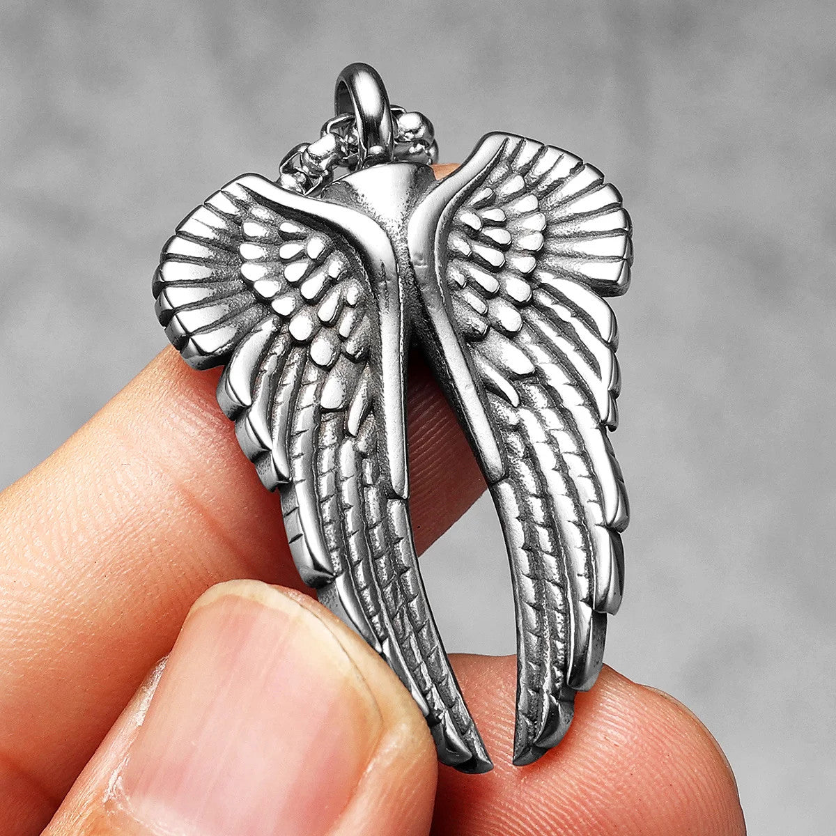 Angel Wings | Solid Stainless Steel Keepsake Style Unique Pendant Necklace