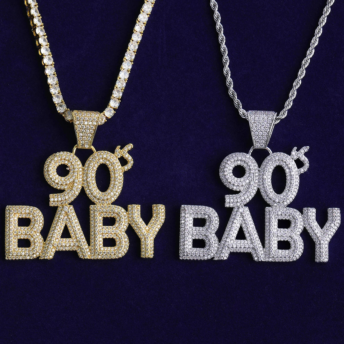 90's Baby | VVS Diamond CZ Iced Blinged Out Hip Hop 5AA+ Pendant Chain