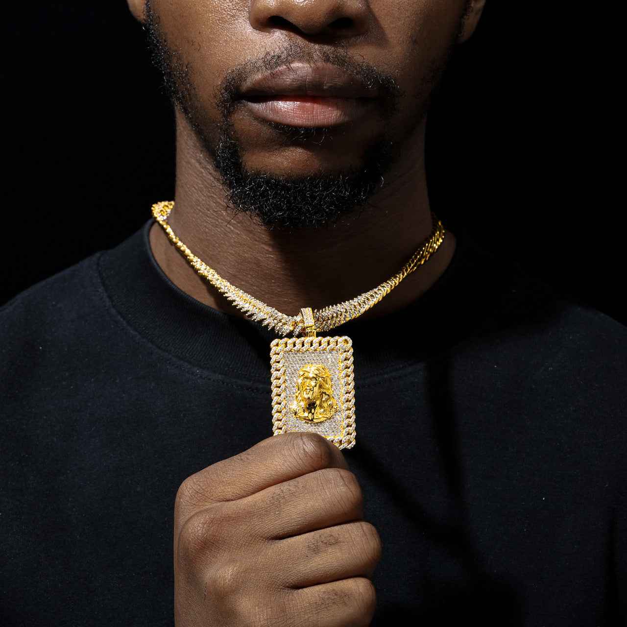 Jesus Tag | Solid 925 Silver Moissanite Diamond Jesus Head Hip Hop Pendant Chain