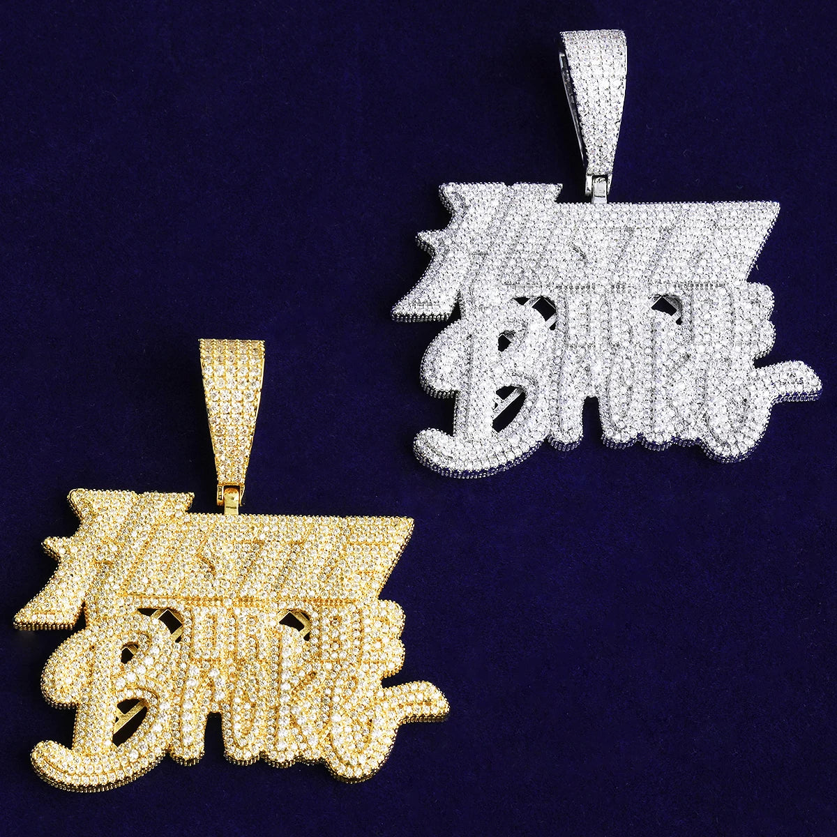 Hustle Or Be Broke | Iced Blinged Out Luxury VVS Diamond CZ Hip Hop Pendant