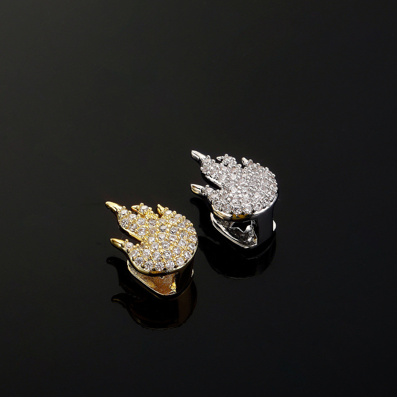 Flame Spitta | VVS Diamond CZ Fire Flame Hot Boy Mouth Teeth Tooth Hip Hop Grillz