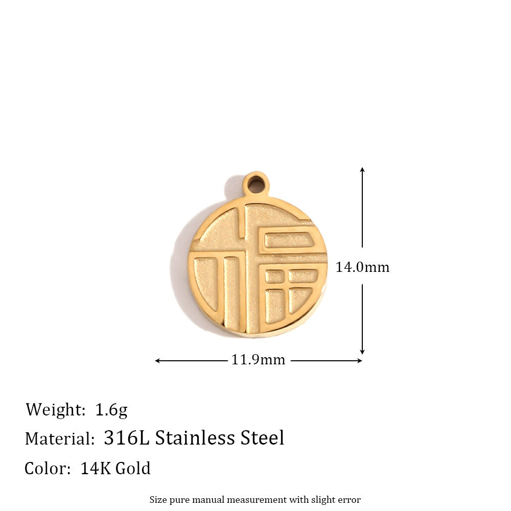 Ladies DIY 18k Gold Over No Fade Solid Stainless Steel Perforate 3D Buckle Pendants