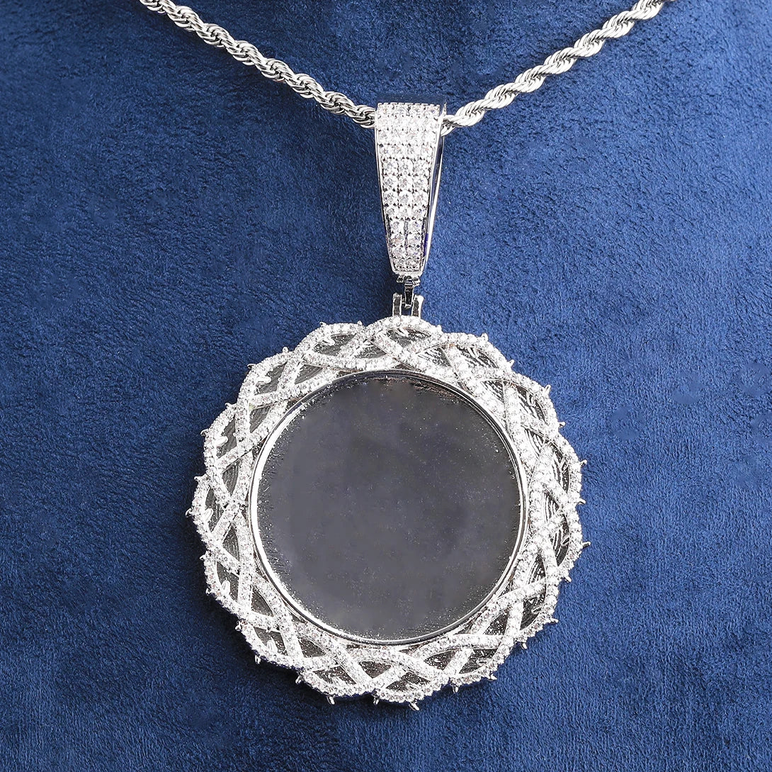 Royal Wreath | VVS Diamond CZ Custom Made Photo Picture Pendant Necklace